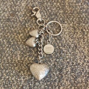 Kathy Van Zeeland Silver Heart Keychain